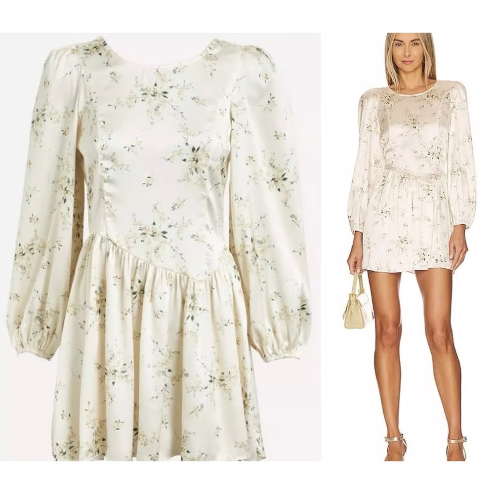 LoveShackFancy Garcia Scoop Neck Button Mini Dress Floral - Picture 3 of 16